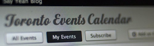 Toronto events calendar interface