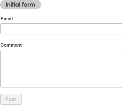 Initial form for form inputs