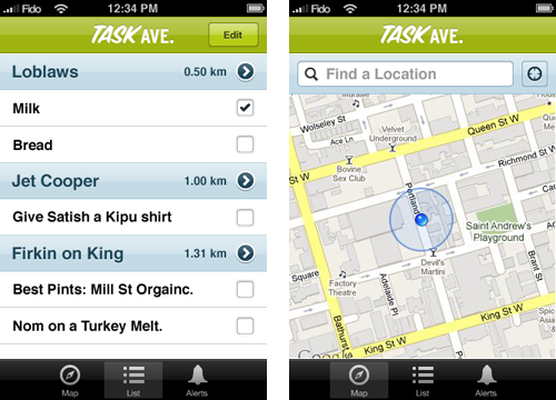 Task Ave. UI examples