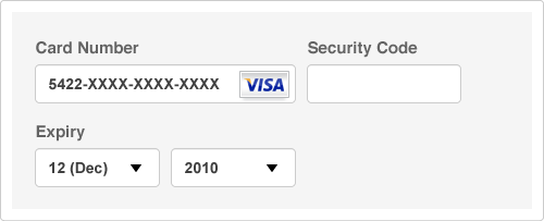 Credit card form