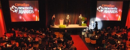 The stage at the Canadian New Media Awards