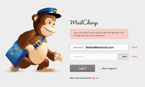 New MailChimp login style