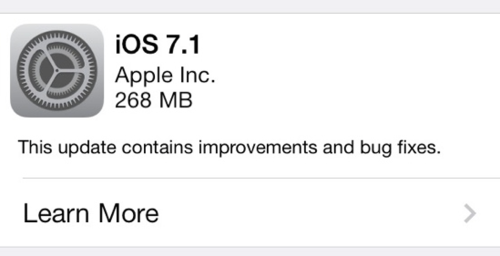iOS update prompt