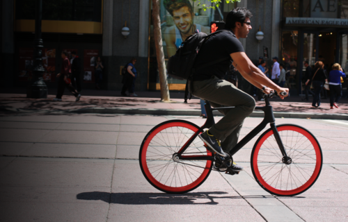 Man on bicycle