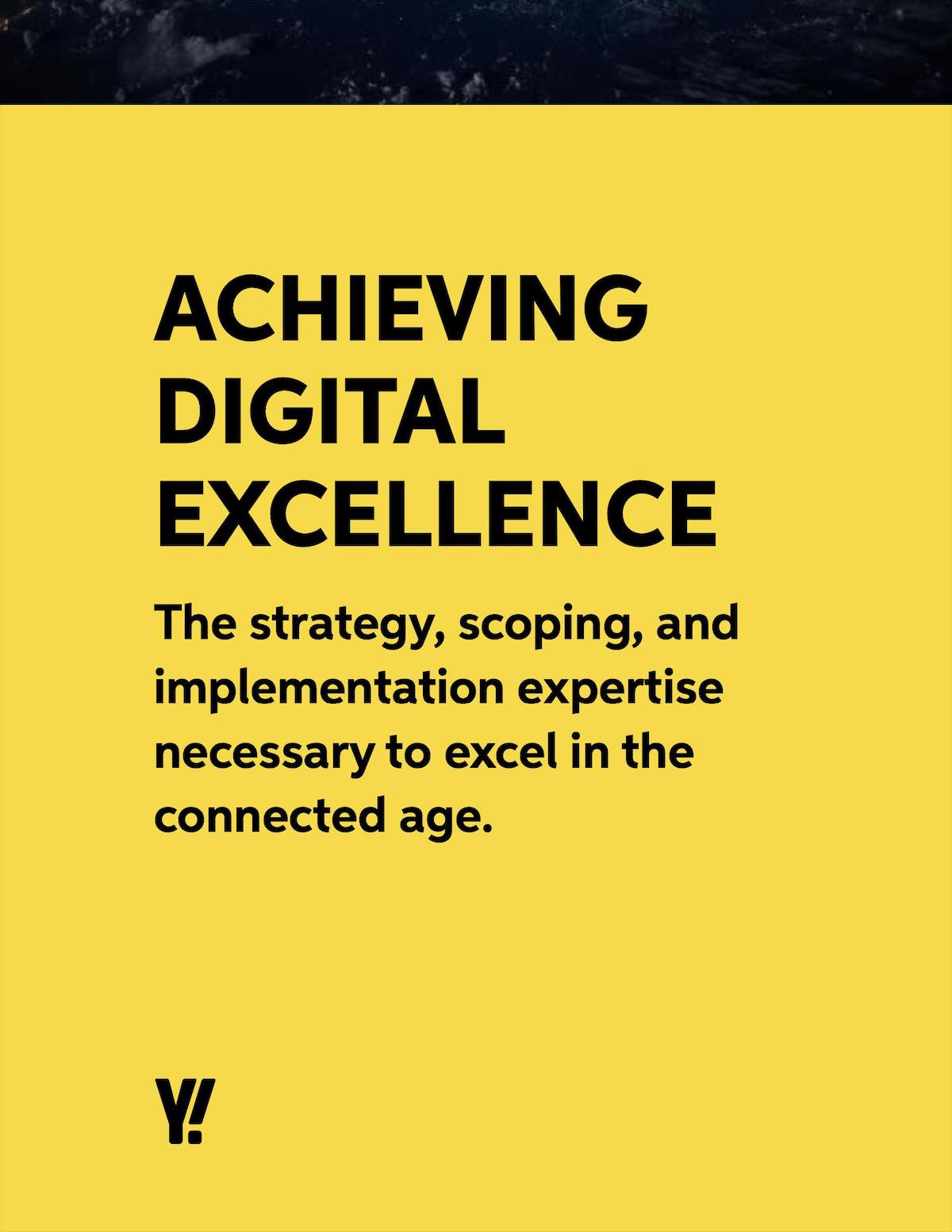 Achieving digital excellence book cover. Introducing the strategy, scoping, and implementation expertise necessary to excel in the connected age.