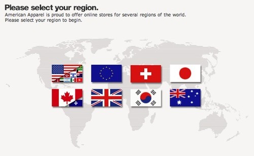 American Apparel regions